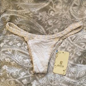 NWT! White Guria Brazilian Knit Bikini bottom